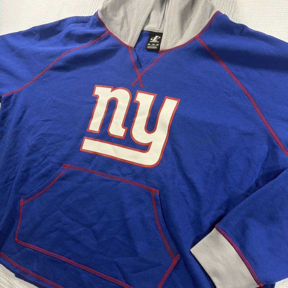 NNFL Team Apparel Womens Size 3X New York Giants Long Sleeve Blue Hoodie NWT